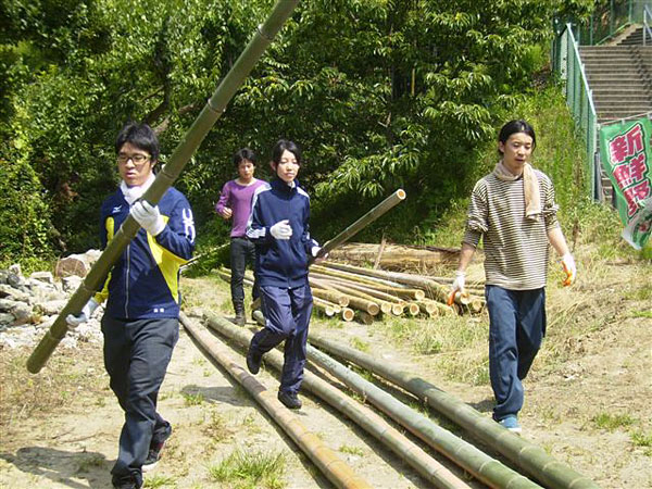 川崎市の山で行った竹の伐採