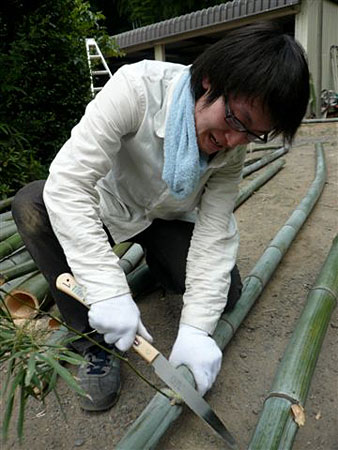 川崎市の山で行った竹の伐採